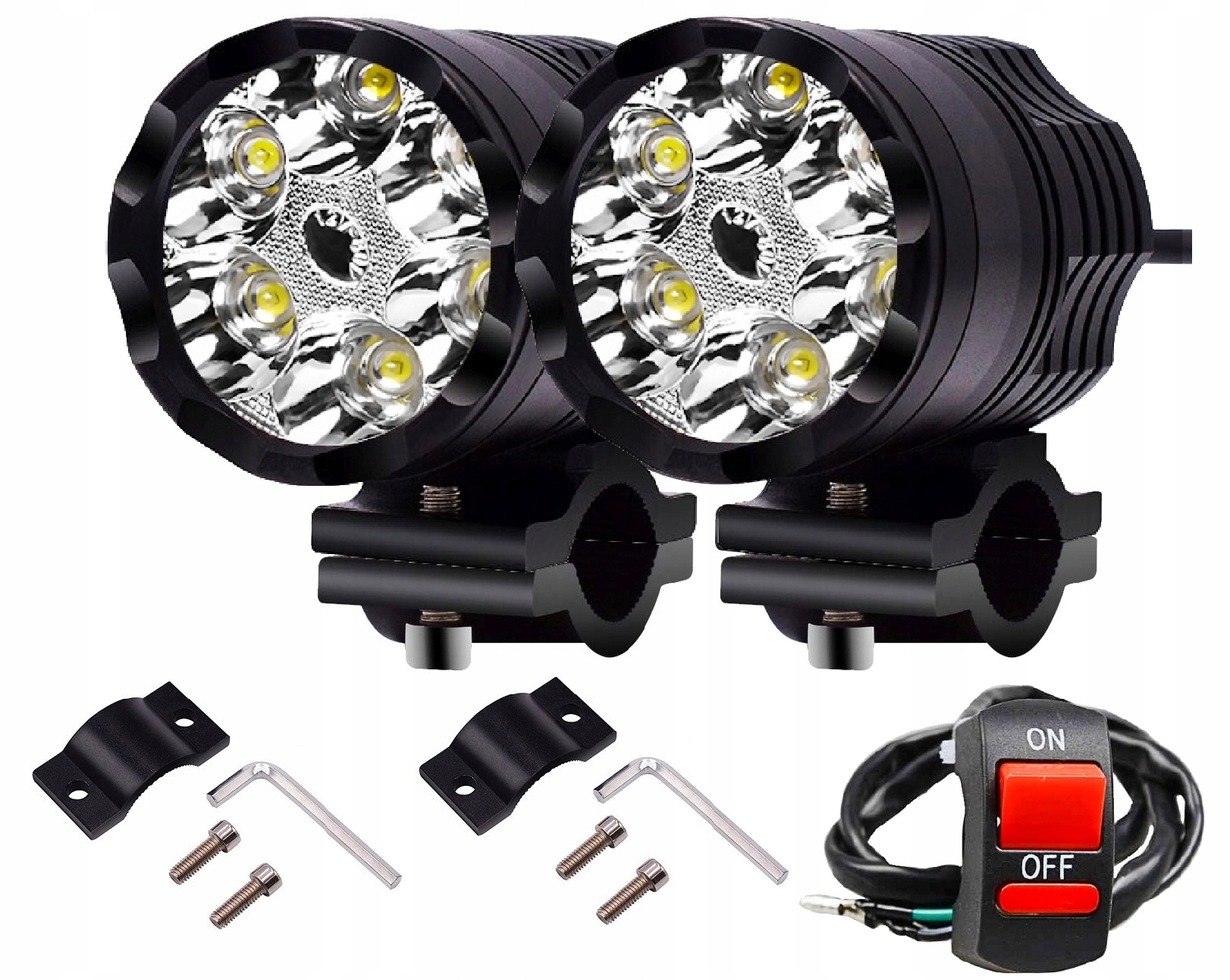 HALOGEN REFLEKTOR 6 LED XML2 CREE 2 KS + VYPÍNAČ