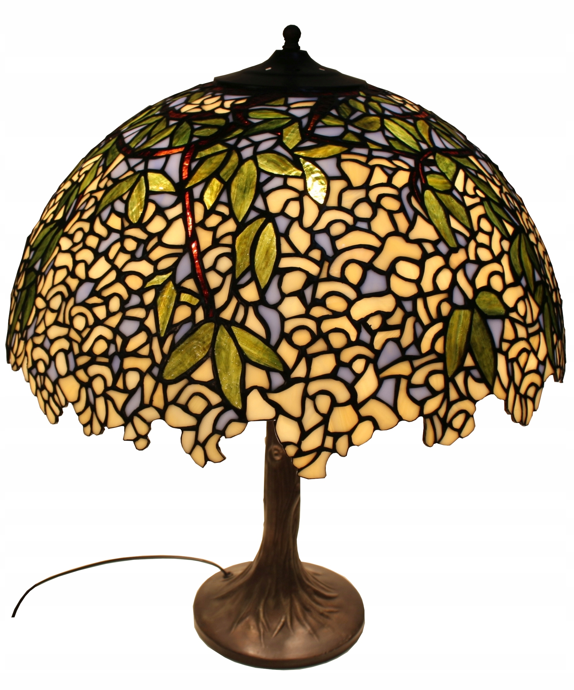 Stojací lampa vitrážová Tiffany Zlaté kapky, exkluzivní vitrážová lampa