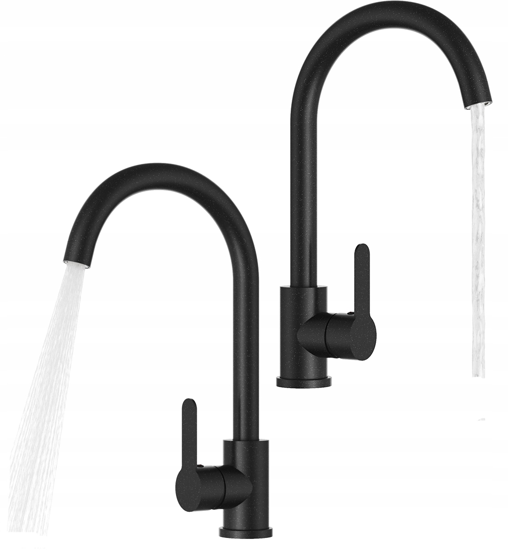 Kuchynská Batéria Čierna S Škvrnitým Výtokom, Zaoblená, Prestige Plus Kohútik