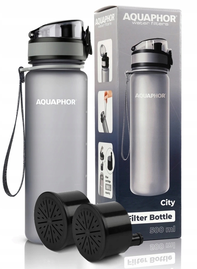 

Bidon Filtr Butelka Aquaphor City Szara 2 Wkłady