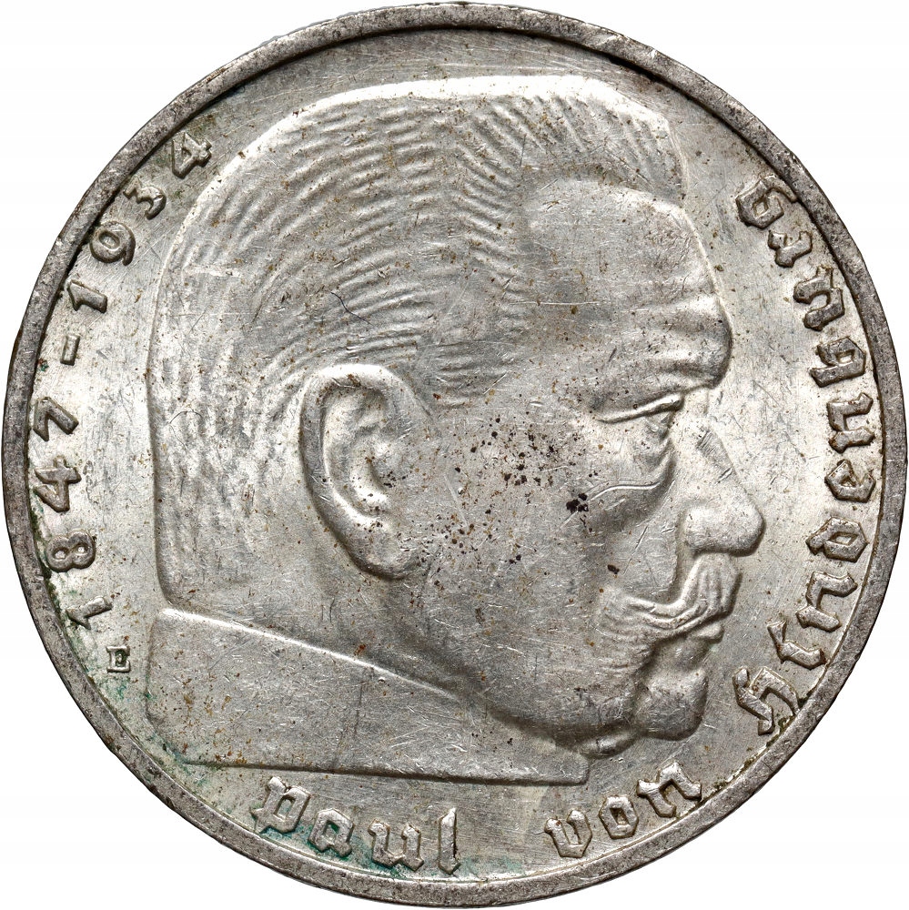 Niemcy, III Rzesza, 2 marki 1937 D, Paul von Hindenburg