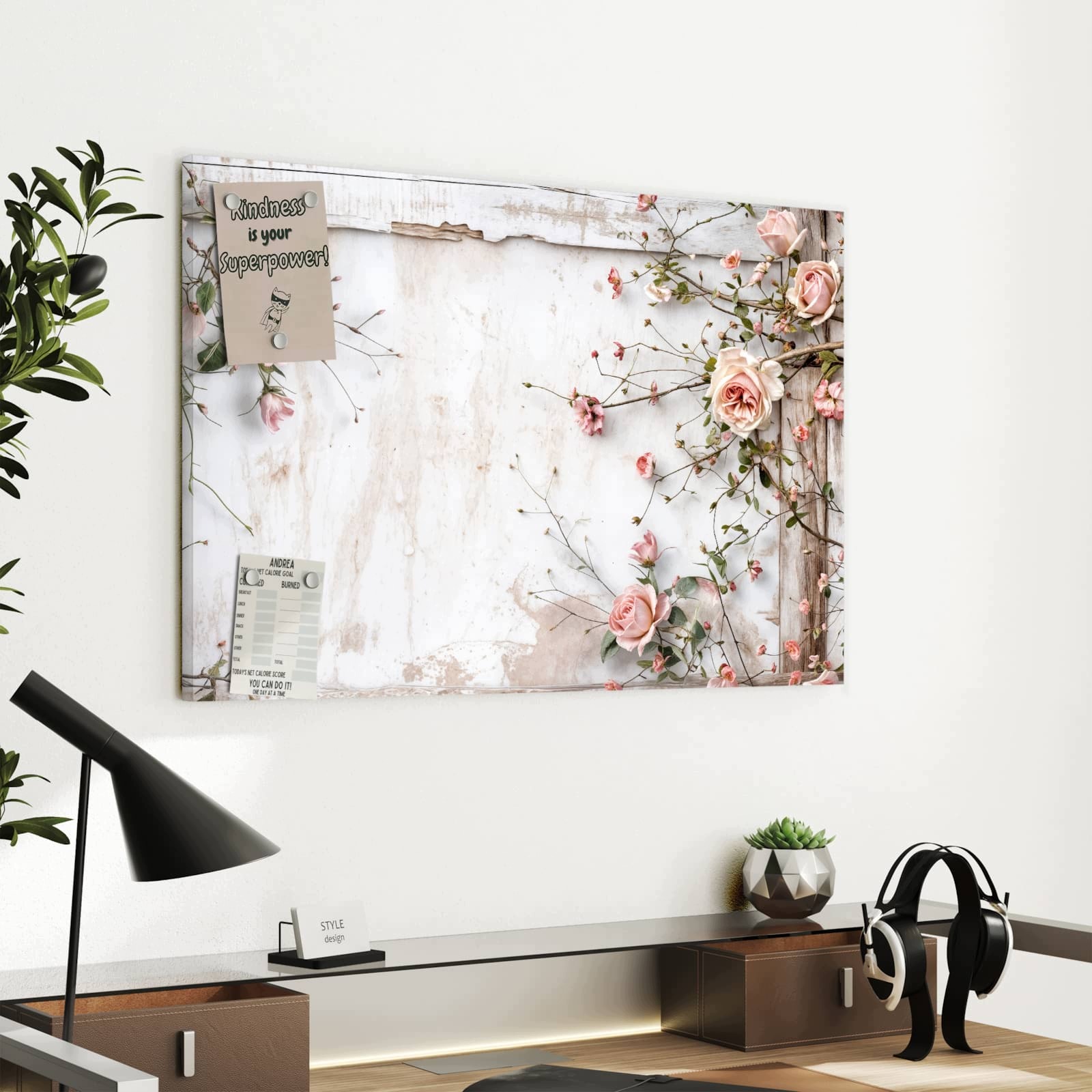 Magnetická tabule Květiny růže Elegancja 60 × 40 cm