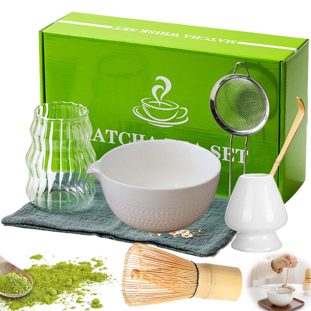 Zestaw Pędzel Do Herbaty Podstawka Pod Chasen Do Matchy Ceramiczna 7W1