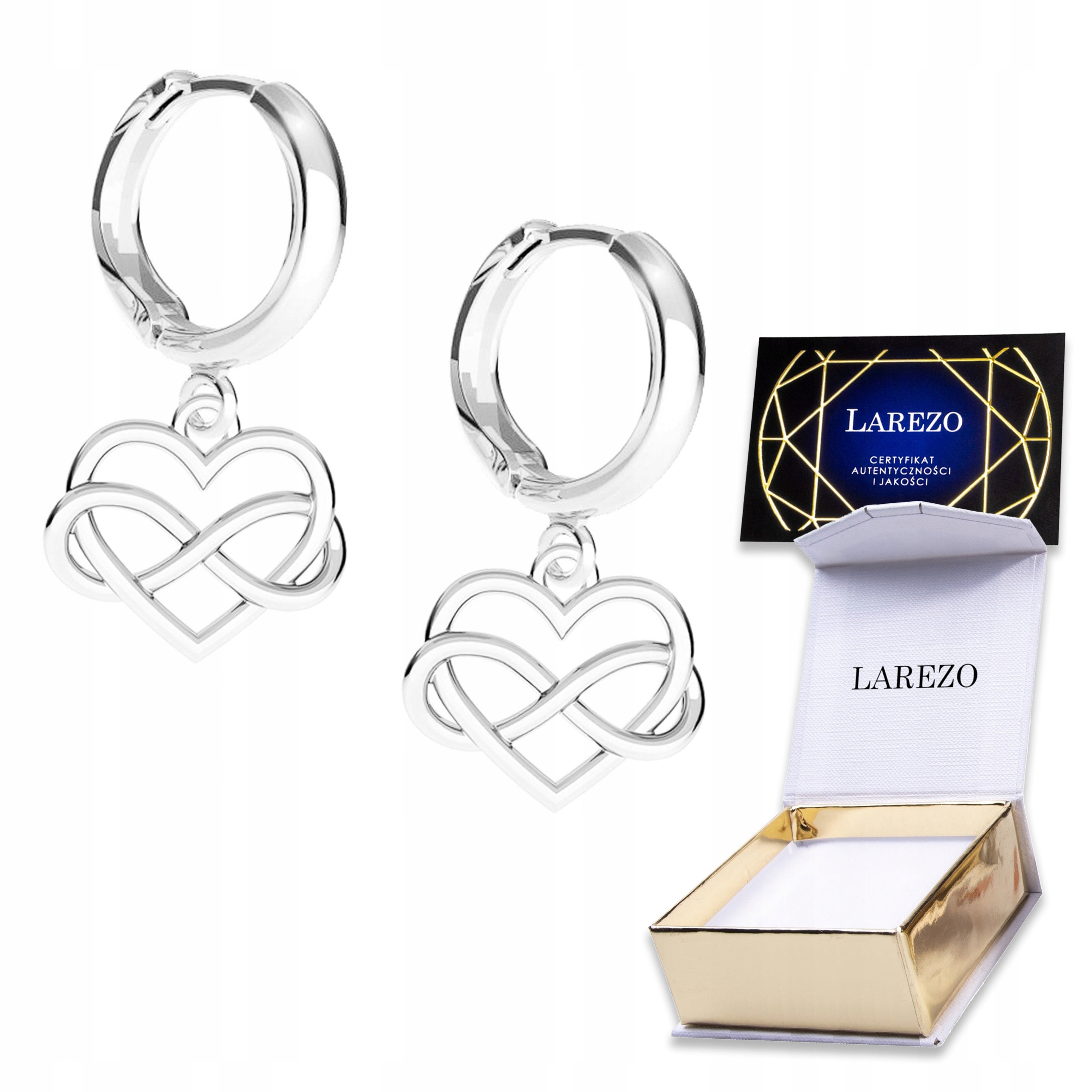 Stříbrné Náušnice Srdíčko Nekonečno Forever Věčná láska Stříbro 925