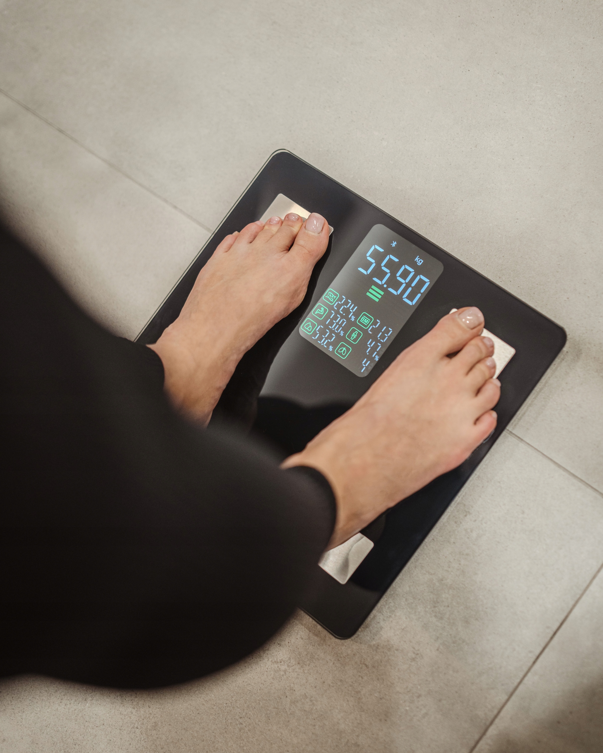 Waga Łazienkowa Analityczna 13 Parametrów Apple Health, Google Fit, Fitbit Materiał platformy szkło