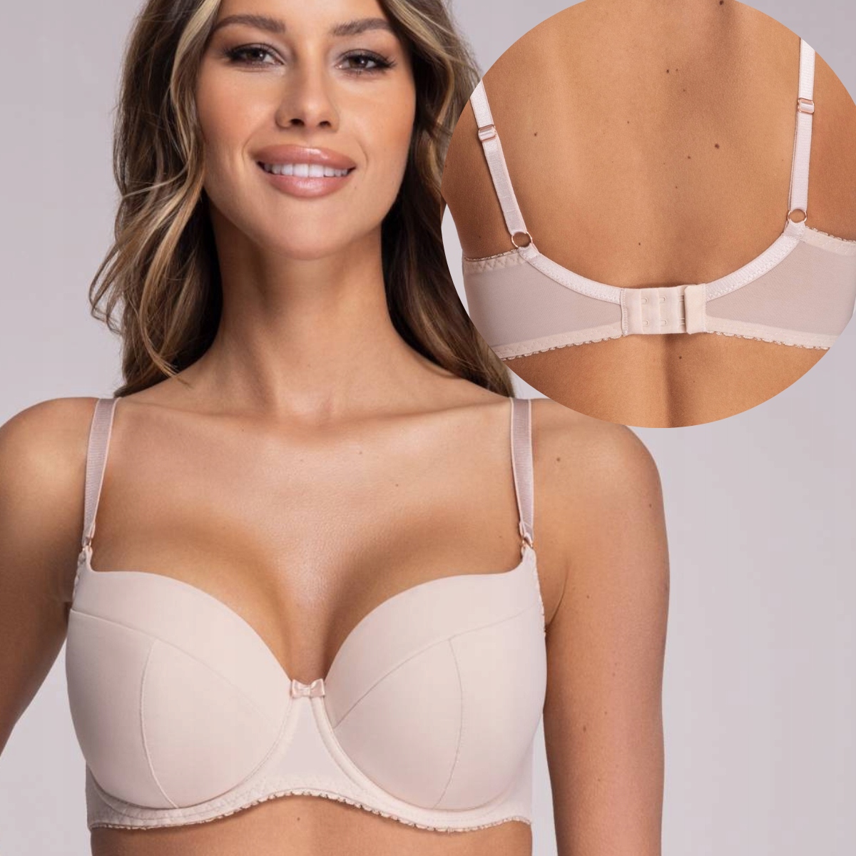 Béžová vyztužená hladká jednotná podprsenka Ava Av 1263 90F