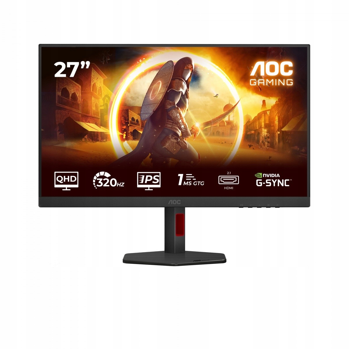 Aoc Monitor 27 palců Q27G4SRU Fast Ips 320Hz HDMIx2 Dp Pivot Reproduktory