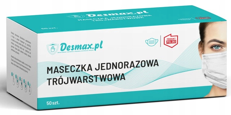 

Maska Maseczka Ochronna Niebieska Desmax 50szt