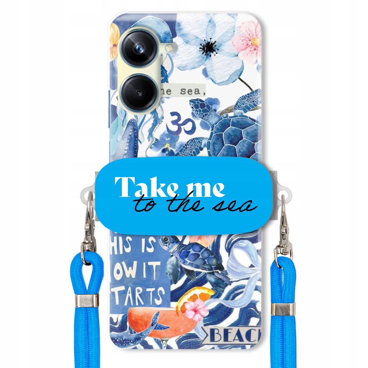 Puzdro pre Realme 10 Pro 5G Crossbody vodítko Blue Držiak Take Me To The Sea