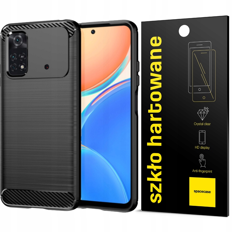

Etui Case Carbon Do Poco M4 Pro 4G Pełne Szkło