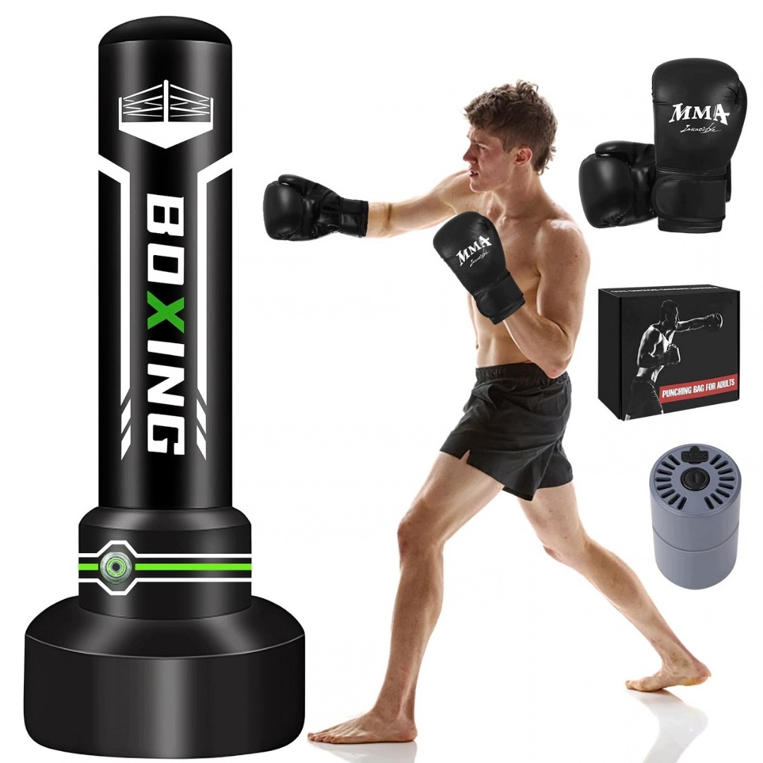 Boxovací Pytel Stojící 180 CM Nafukovací Pumpa Rukavice Mma Trénink