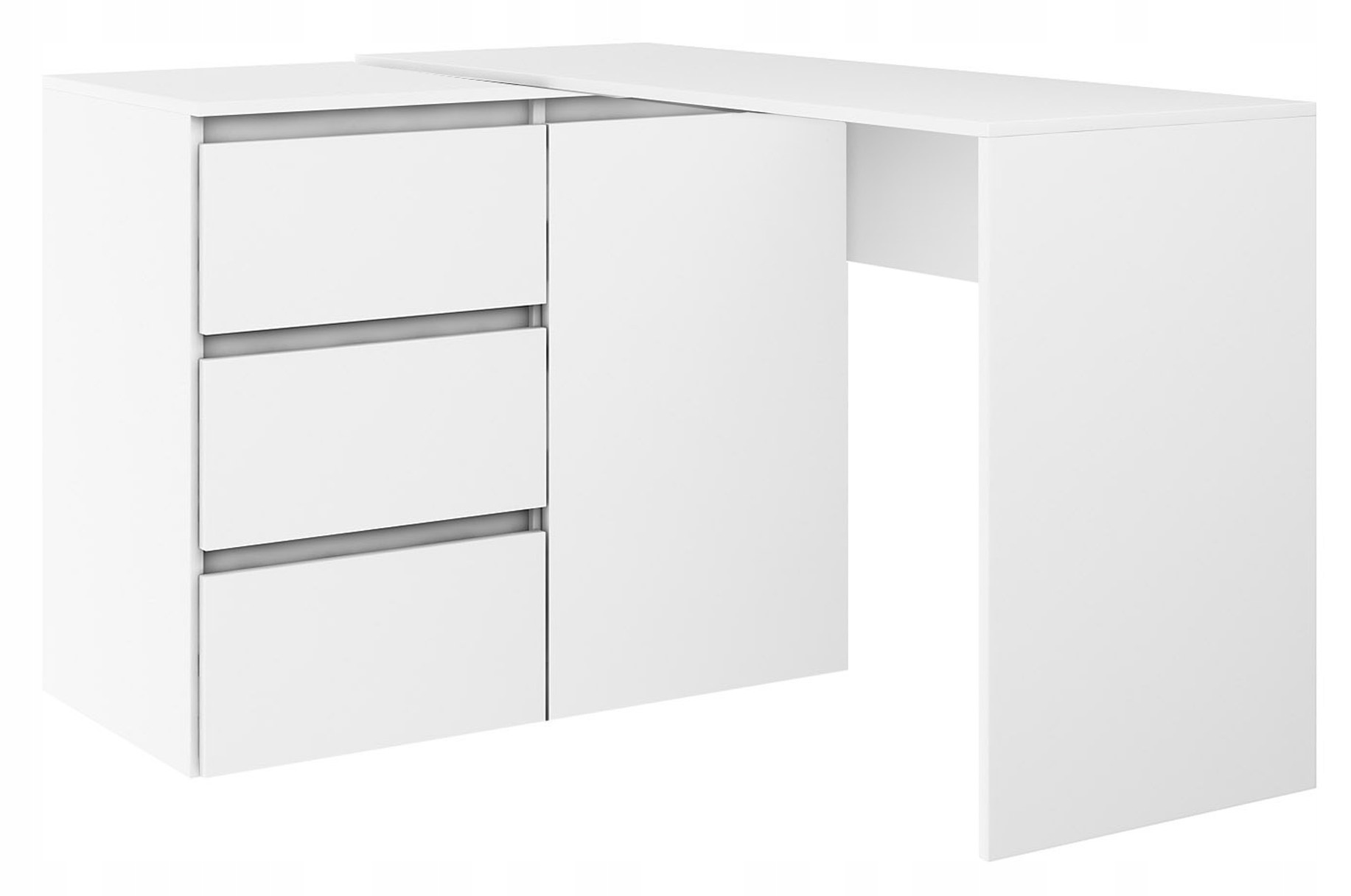 

Biurko Narożne Megan N2 Modułowe Białe 90 120 cm