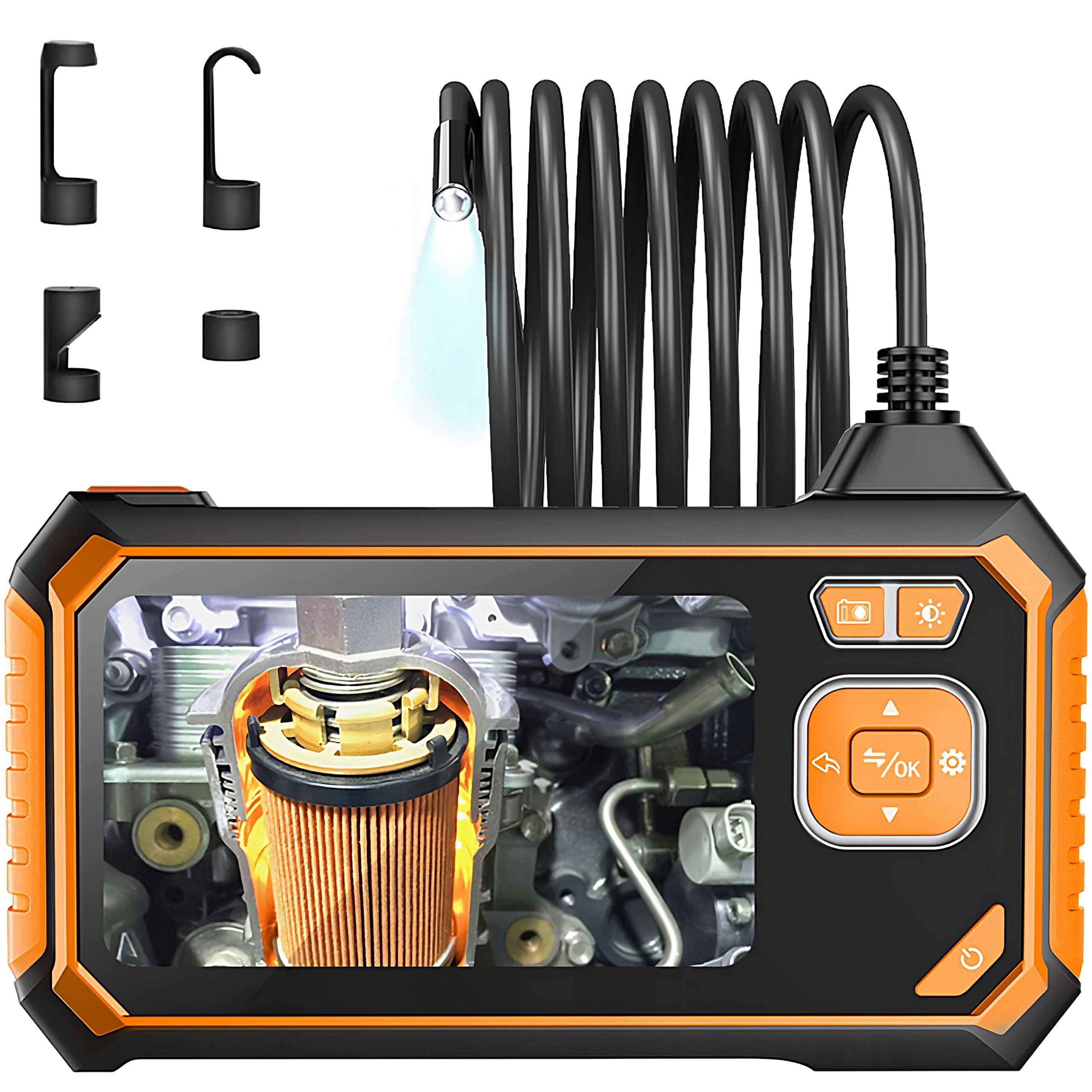 Endoskopická Inspekční Kamera 3 M Full Hd LCD 4,3" Usb Dílenská Voděodolná