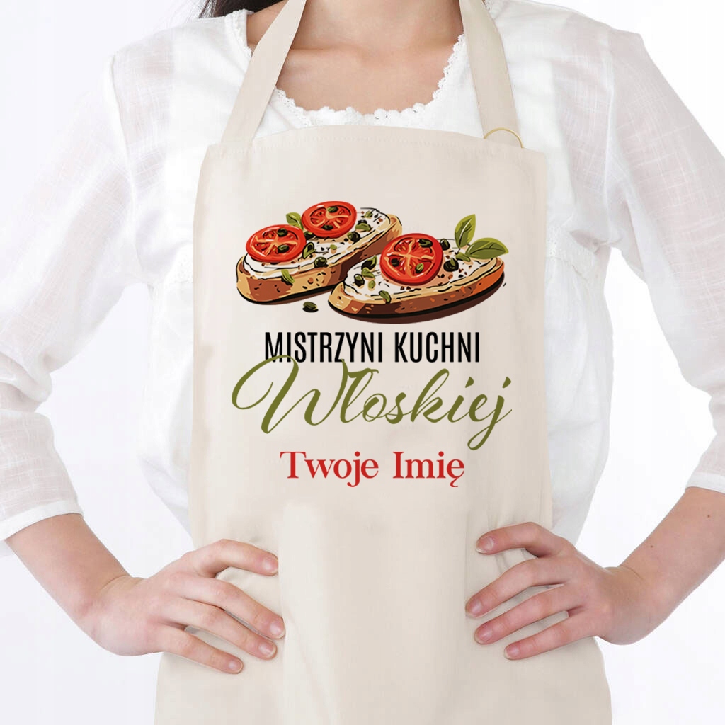 Béžová bavlněná zástěra pro restaurování v Itálii, mistr italské kuchyně