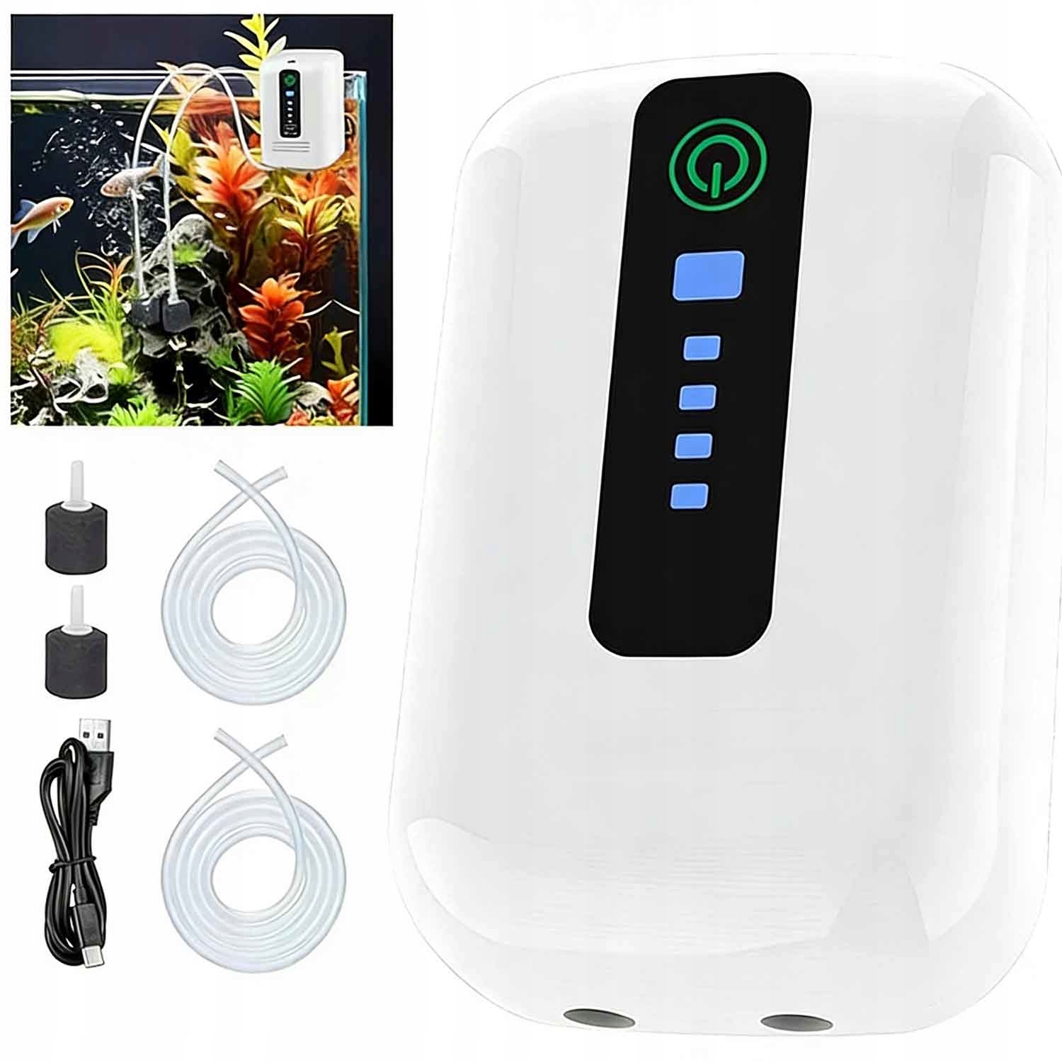 Levně Vnitřní filtr do akvária 48 GPH/3.0 Lpm 90 l/h 2 W s bublinkovým kamenem