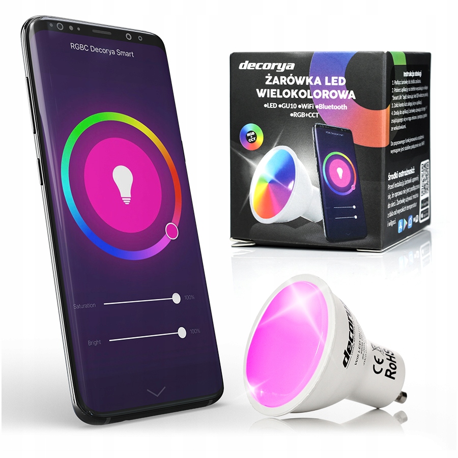 ZEWNĘTRZNY KINKIET NA BALKON LAMPA NA ELEWACJĘ DOMU KOLOROWE ŻARÓWKI RGB Waga produktu z opakowaniem jednostkowym 0.5 kg