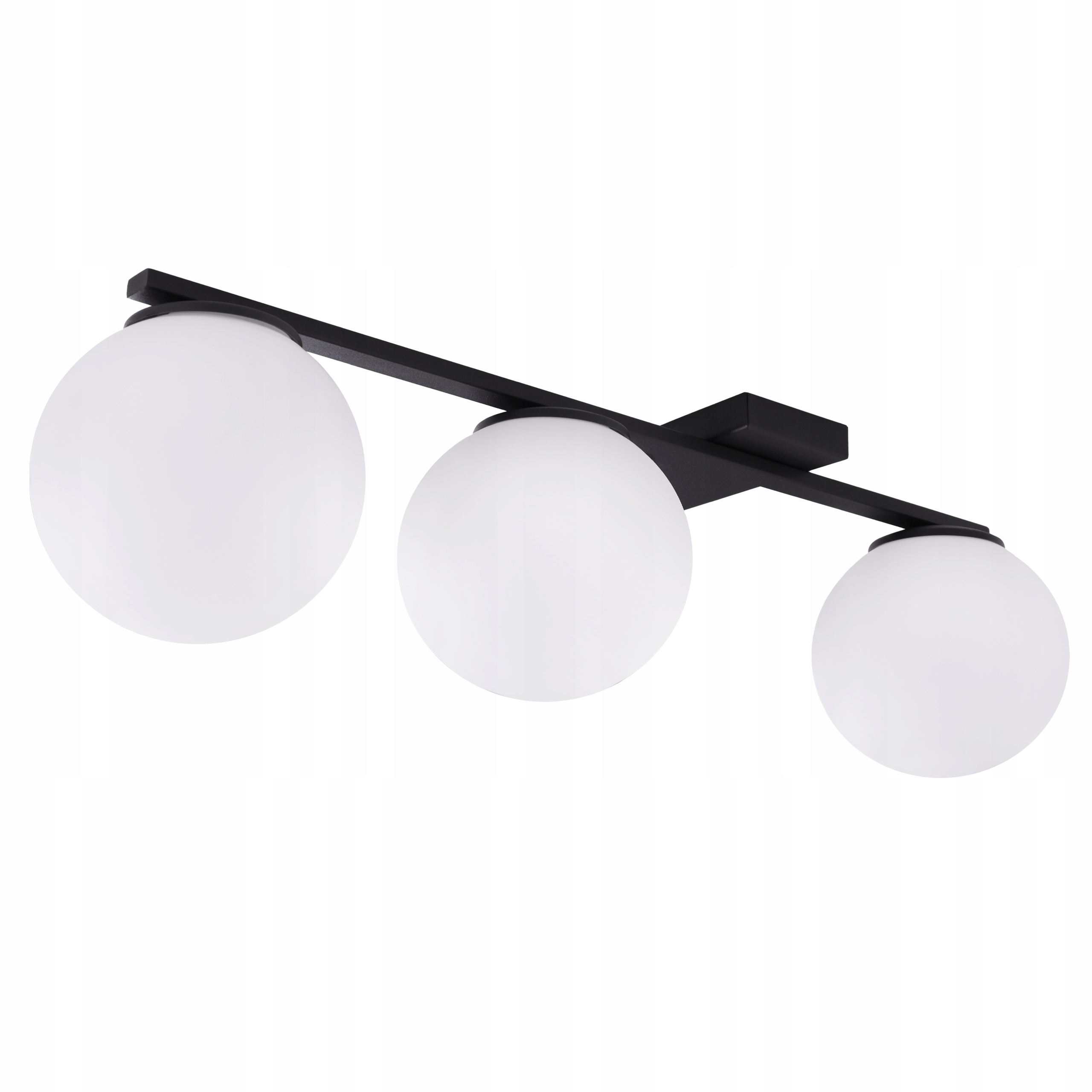 Podlhovastý stropné svietidlo s 3 bielymi tienidlami Alta, čierny E14