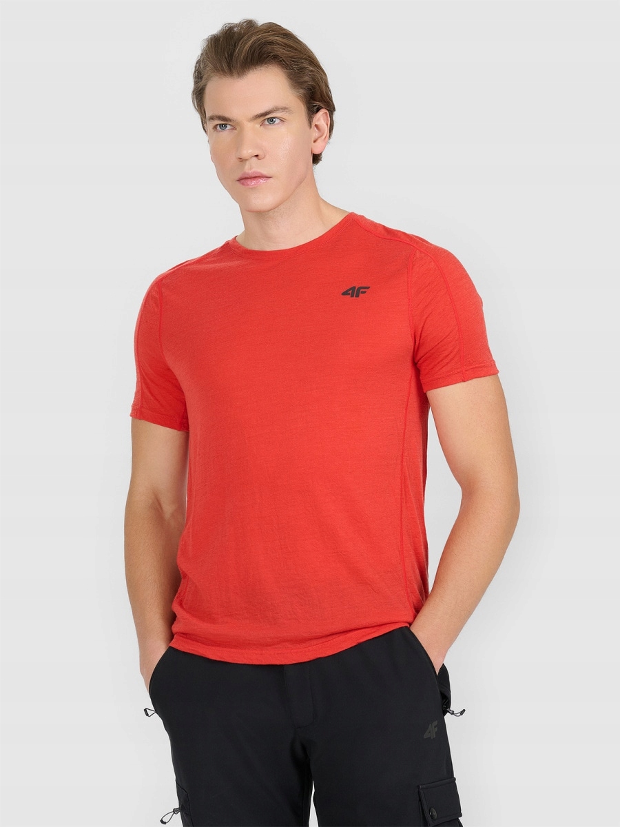 Tričko 4F Rychleschnoucí Merino vlna Červená XXL