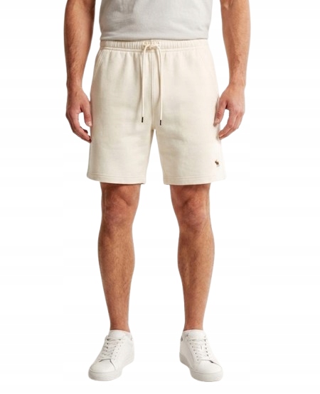 Kraťasy krátké Abercrombie & Fitch Hollister L teplákové šortky krémové