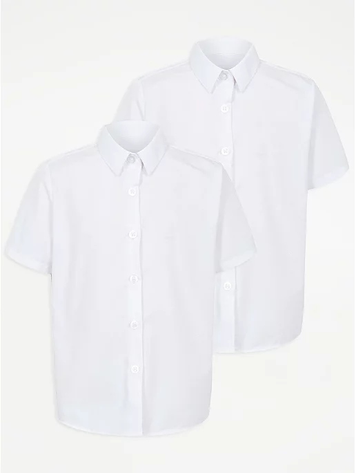 GEORGE biała koszula 110-116 5-6 regular fit krótki rękaw elegancka koszula