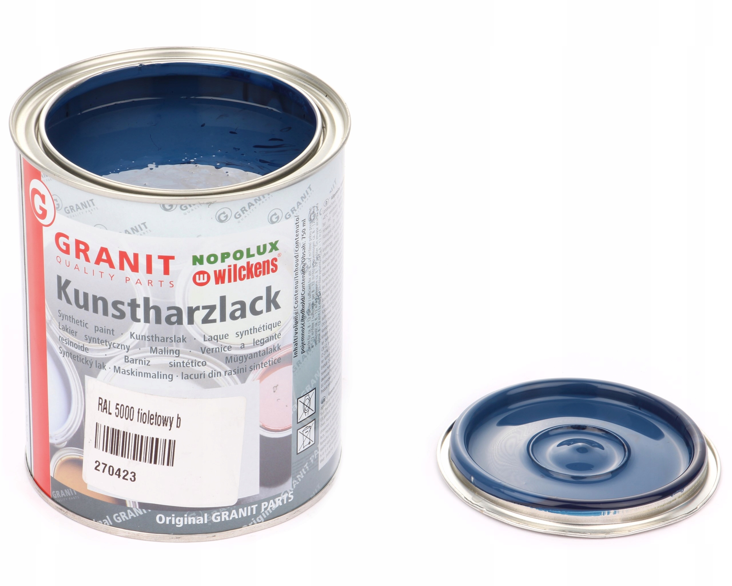 lak, barva pro stroje RAL5000 1l Wilckens Granit