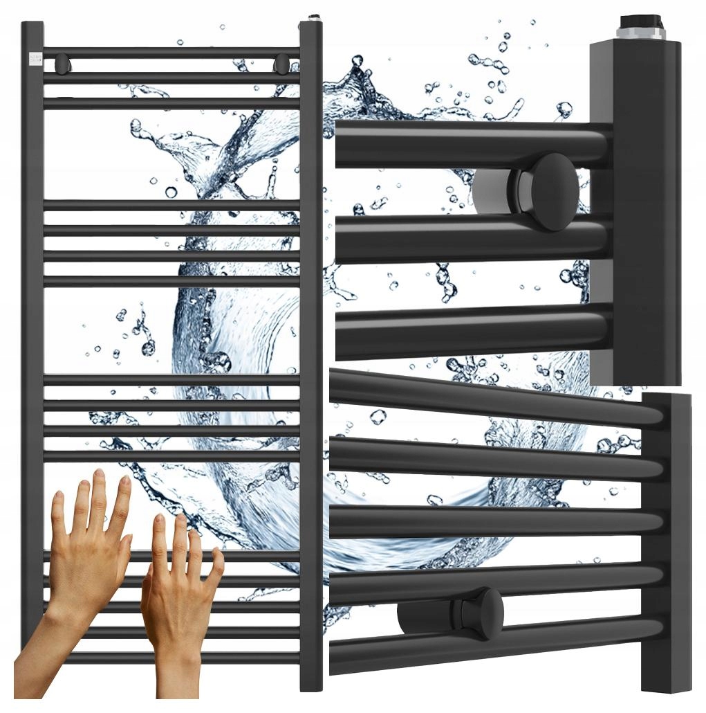 Kúpeľňový Radiátor 50/110 cm Čierny Rebríkový Radiátor Moderný Puerto