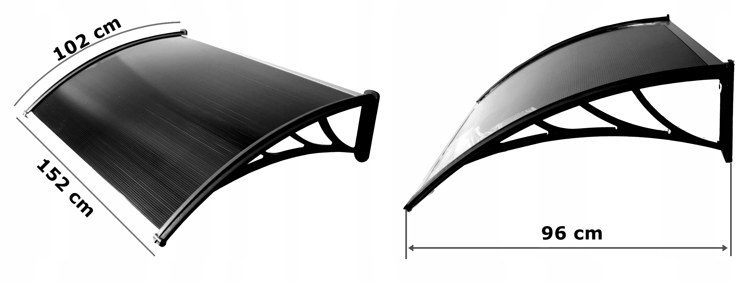 DASZEK NAD DRZWI WEJŚCIOWE KLIME ZADASZENIE 150x100 POLIWĘGLAN BRĄZOWY Kod producenta 5907439175024