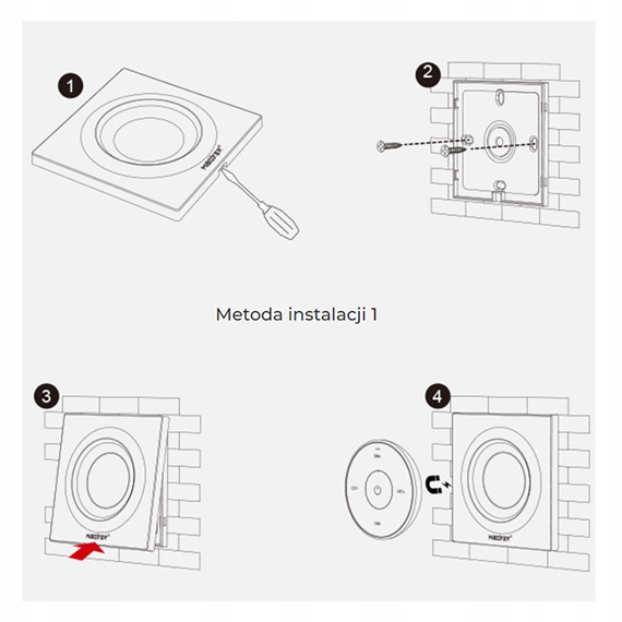 Mini pilot do oświetlenia LED mono/CCT biały na magnes Milight Miboxer Marka Miboxer milight
