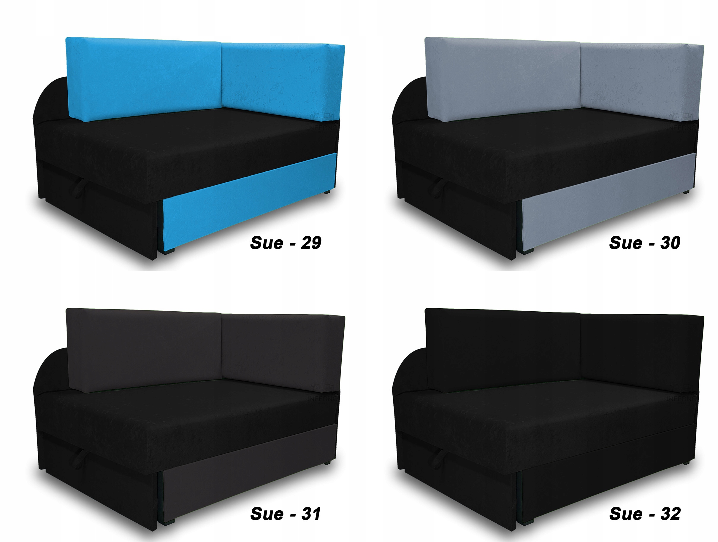 Łóżko dziecięce KUBUŚ, narożnik rozkładany, amerykanka, sofa dla dziecka Waga produktu z opakowaniem jednostkowym 40 kg