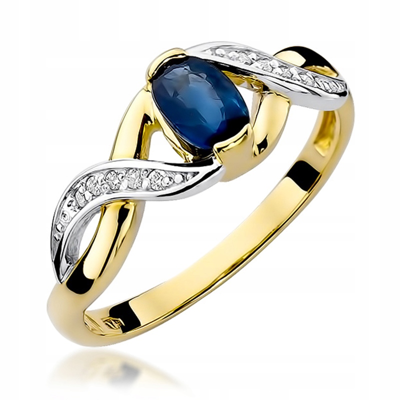 Fenomenální Prstýnek se Safírem 0,70 ct Brilianty