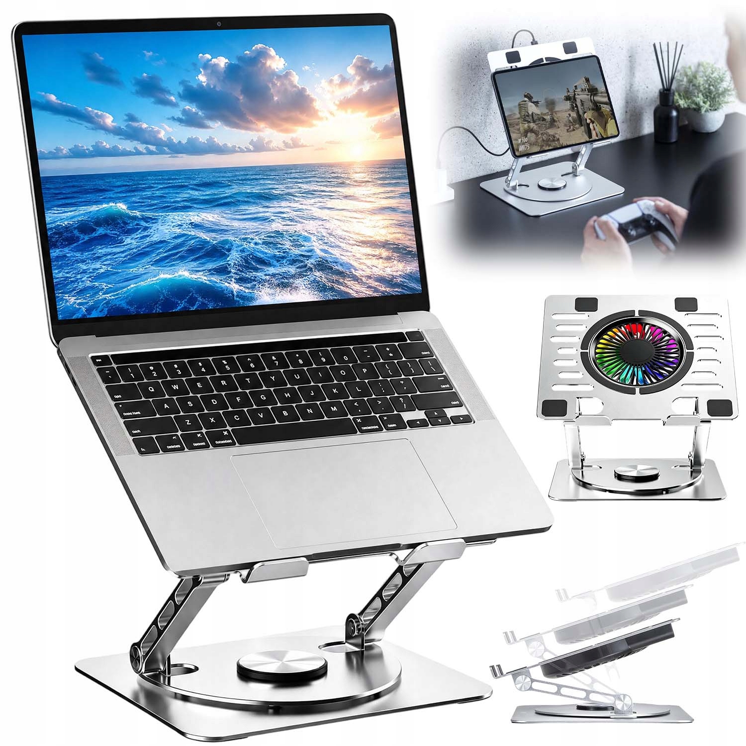 Herní Podložka Pro Chlazení Usb Led Rgb, Lehký Ventilátor Pro Notebook