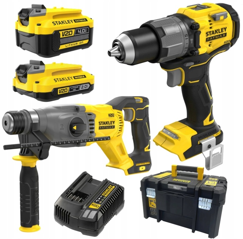 Stanley SFMCK216MDT Zestaw Wkrętarka SFMCD726 Młotowiertarka SFMCH900 V20