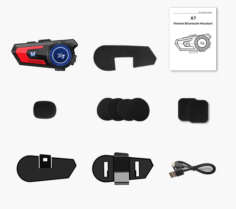 INTERCOM MOTOCYKLOWY BLUETOOTH NA KASK X7 Model X7