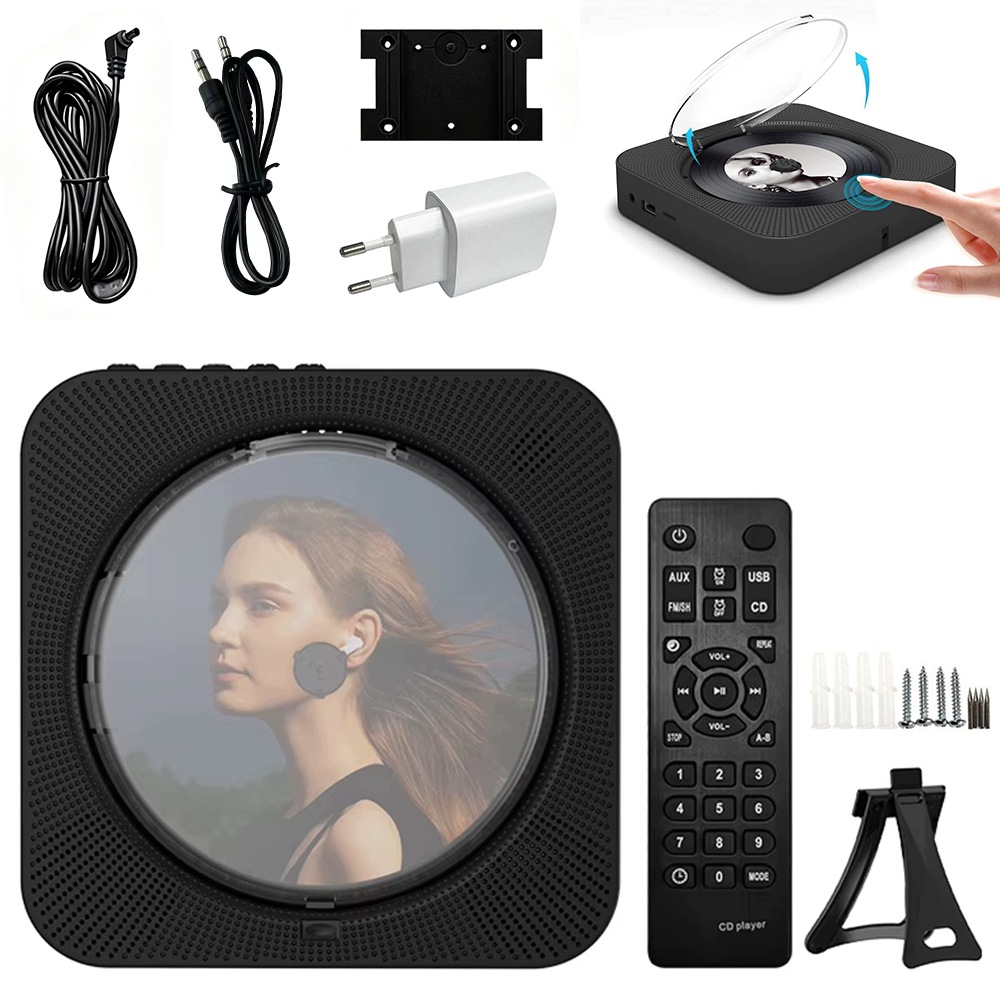 Přenosný CD Přehrávač Aux Fm Bluetooth Reproduktor Dárek Pro Děti