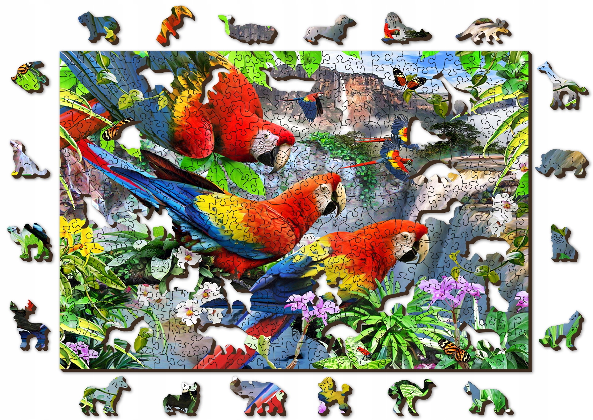 

Drewniane Puzzle Wyspa Papug 500 +5 elemenów