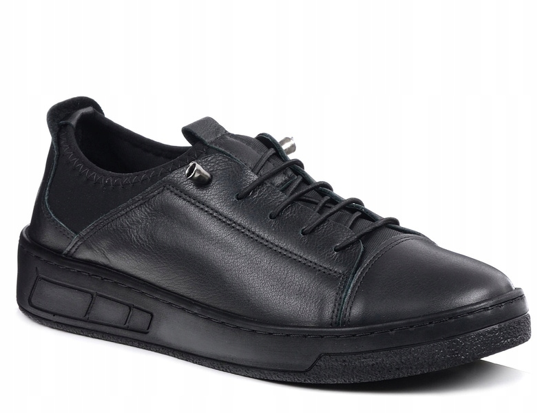 Półbuty damskie skórzane czarne Sokolski W26-151 wsuwane lekkie 40