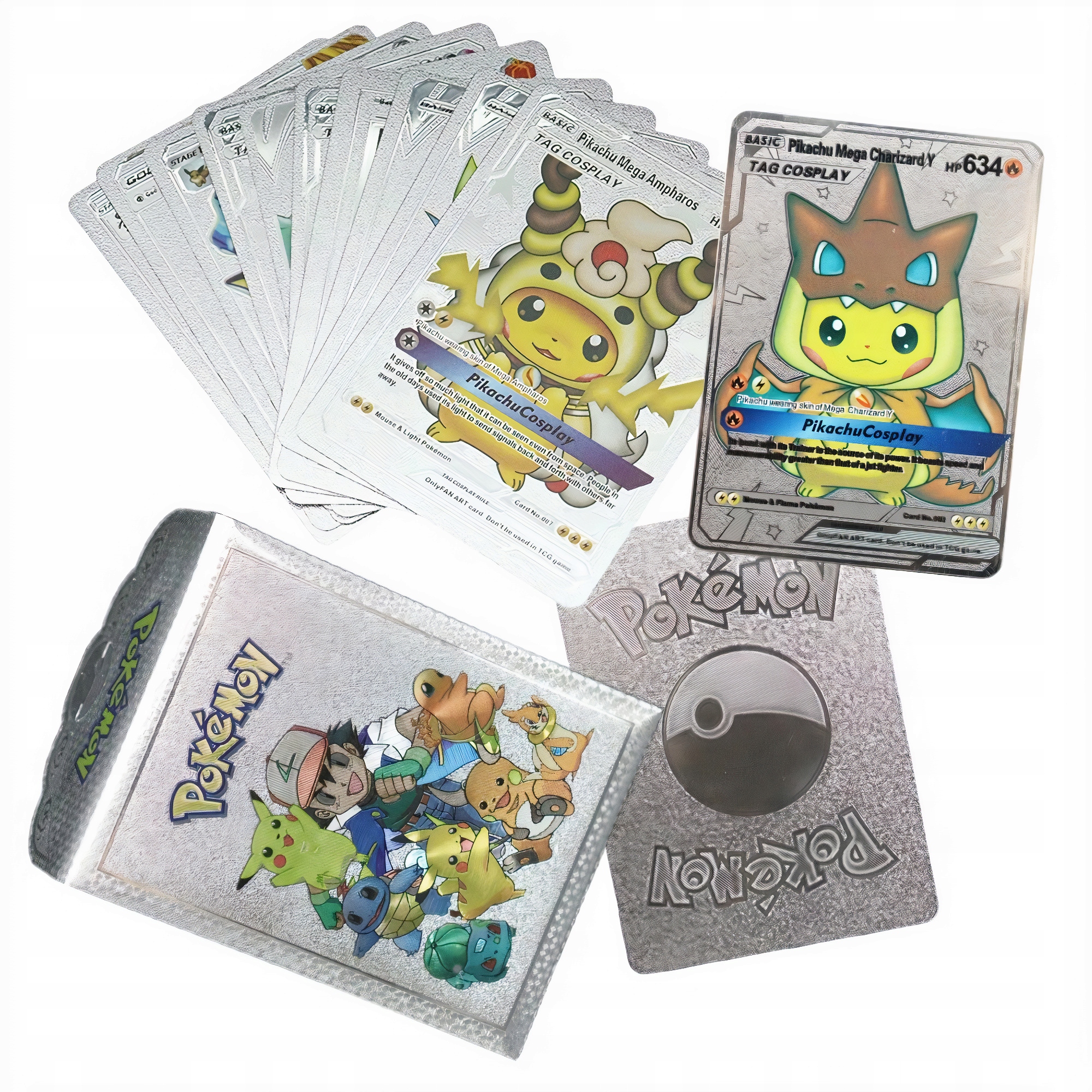 

Srebrne Karty Pokemon Kolekcjonerskie 10 Kart