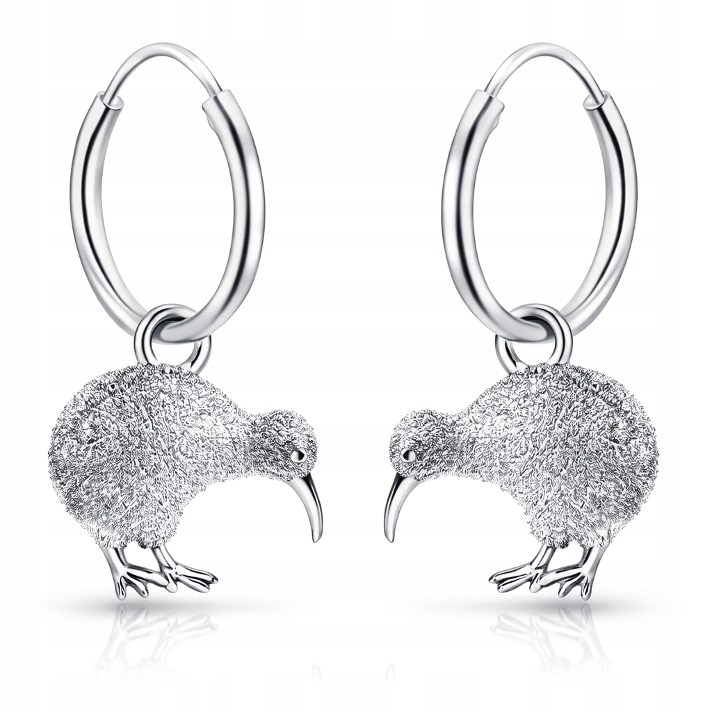 Ptáček Kiwi Stříbrné náušnice kola stříbro 925