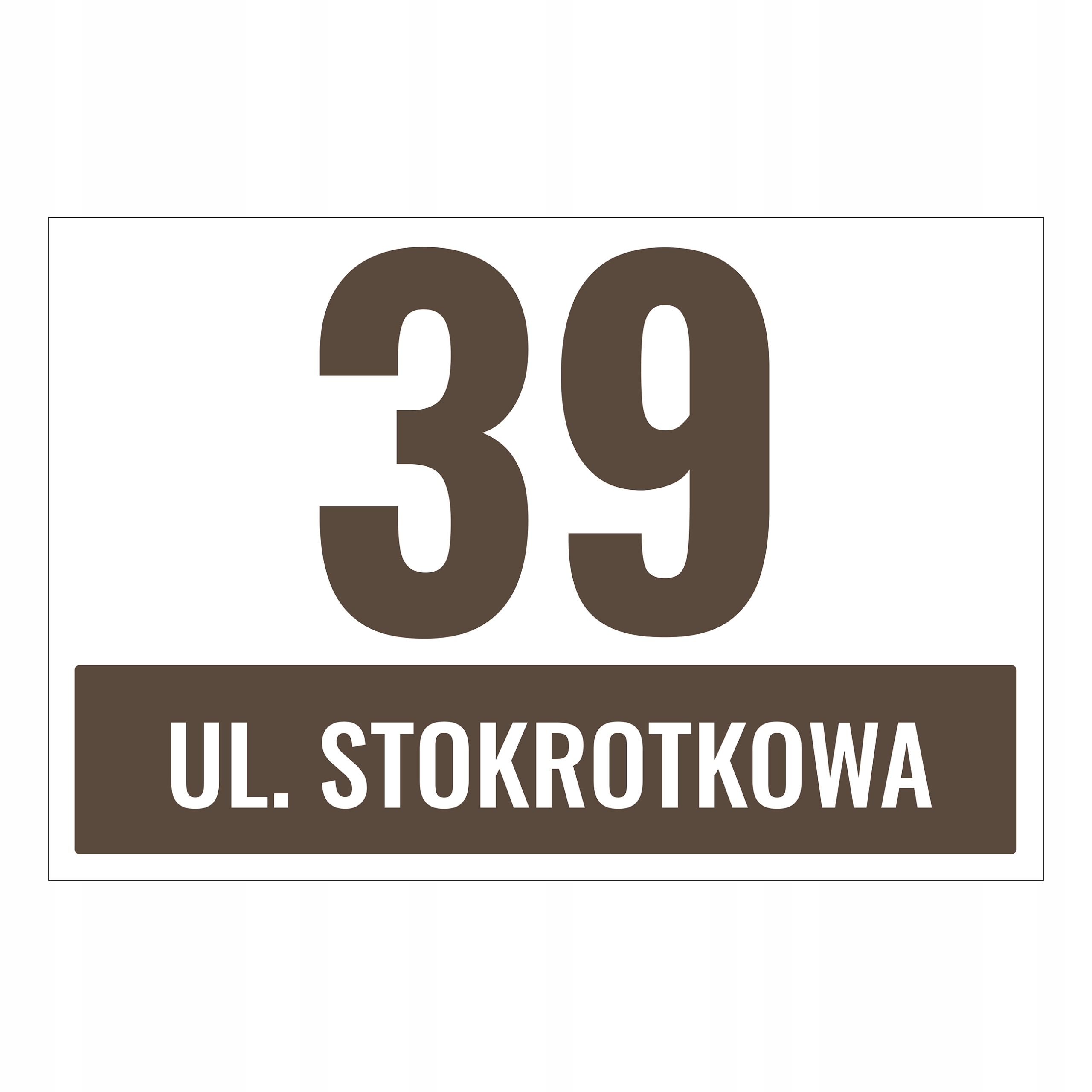 PIĘKNA! tabliczka adresowa na dom BRĄZ PCV PVC