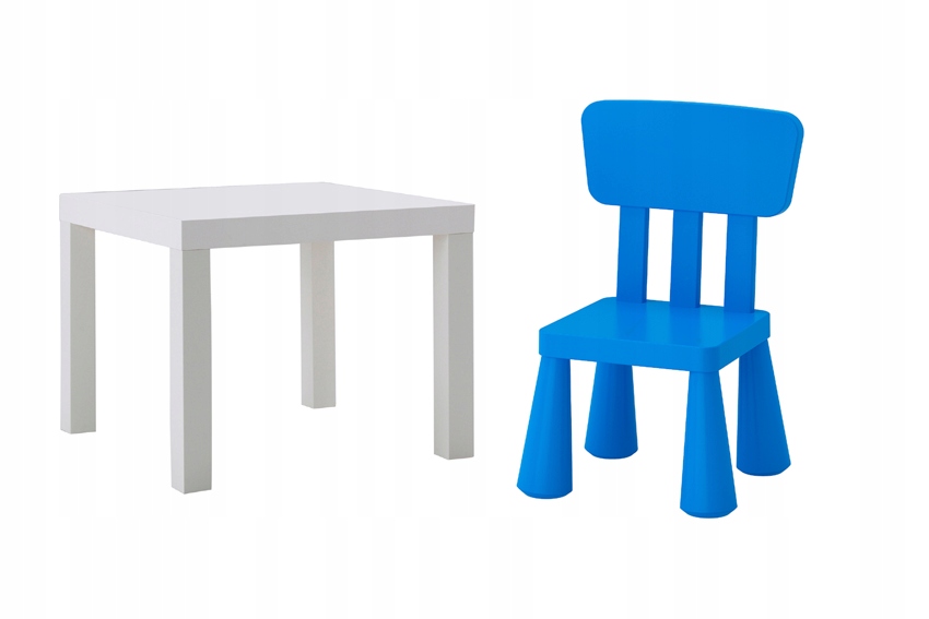 IKEA STOLIK LACK BIAŁY KRZESEŁKO MAMMUT BIAŁE