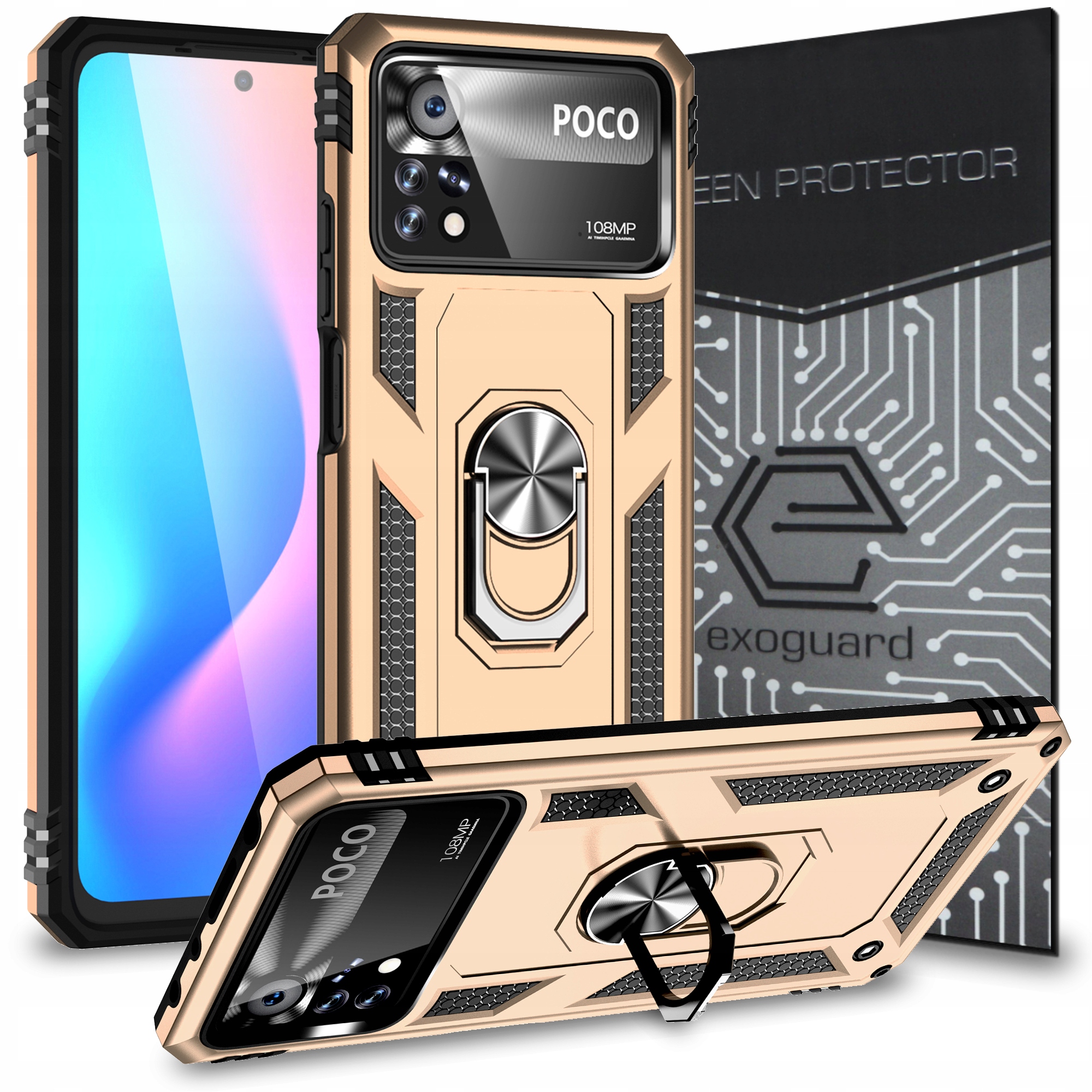 

Case Etui Pancerne+szkło do Xiaomi Poco X4 Pro 5G