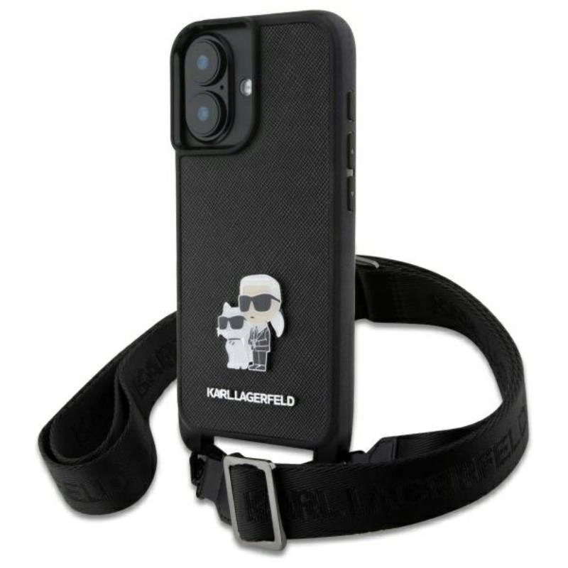 Karl Lagerfeld Saffiano Karl & Choupette Metal Pin Cbdy Strap Pouzdro pro iP
