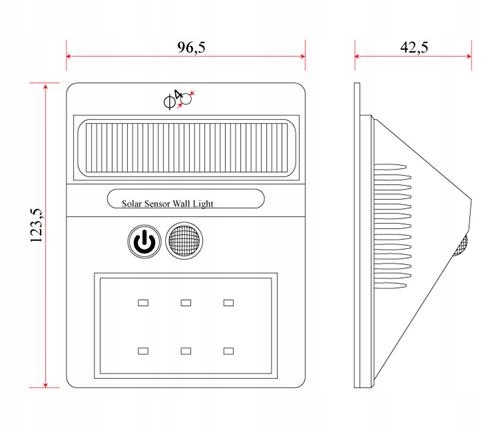 Lampa zewnętrzna ścienna solar-LED-sensor Kolor biały