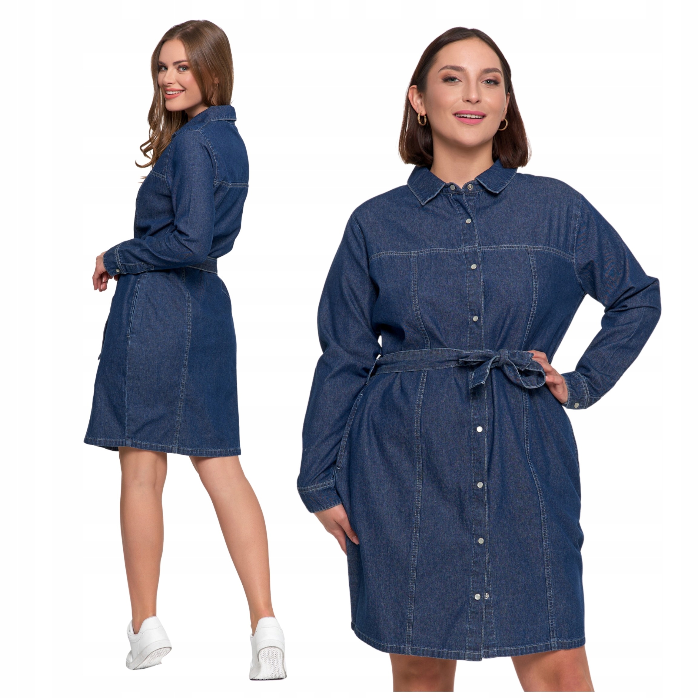 Šaty Džínová sukně Jeans ke kolenům rozepínací Moraj L