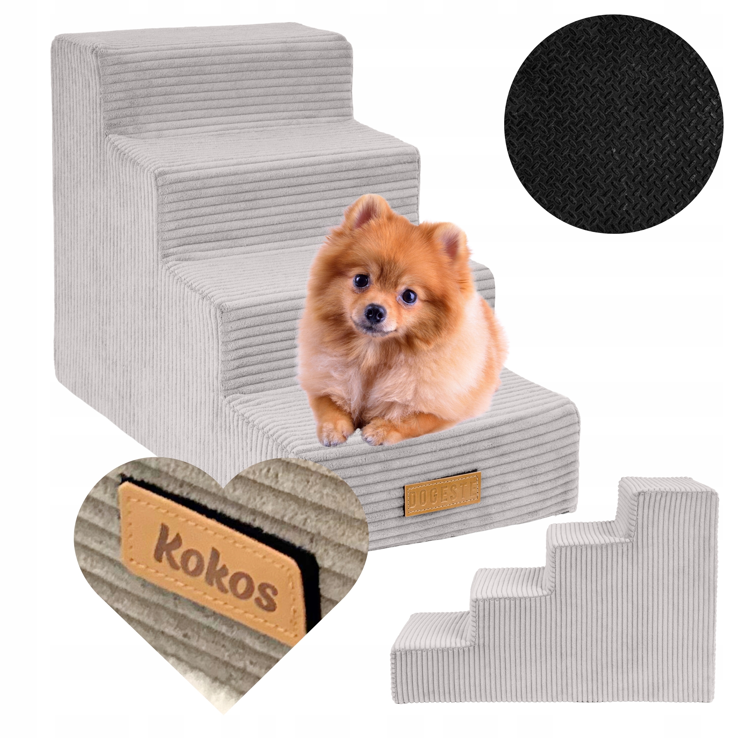Levně Schody pro psa kočku Schody 4 stupně rampa plošina 40 cm Gravírování jméno Bonus