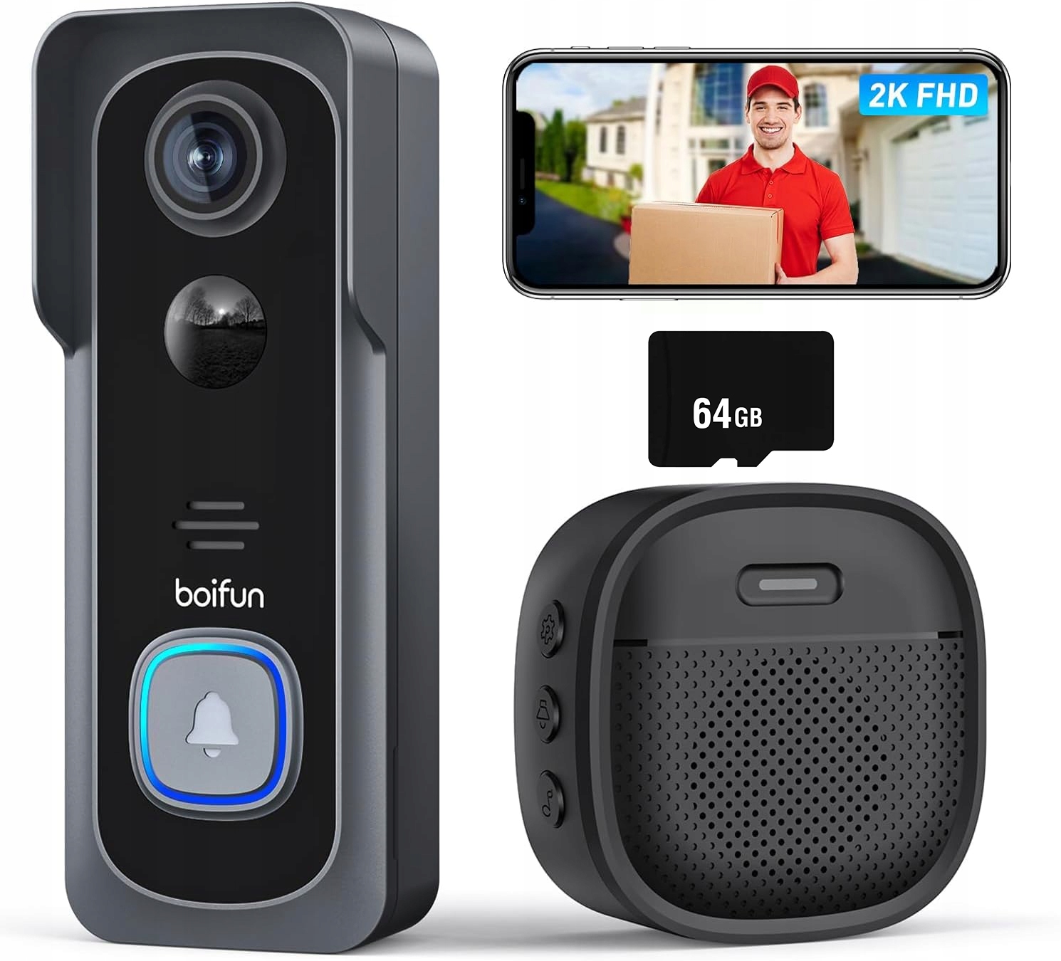 2K WiFi videotelefon Zvonek kamerou Bezdrátový Wifi Smart Vzdálený Náhled