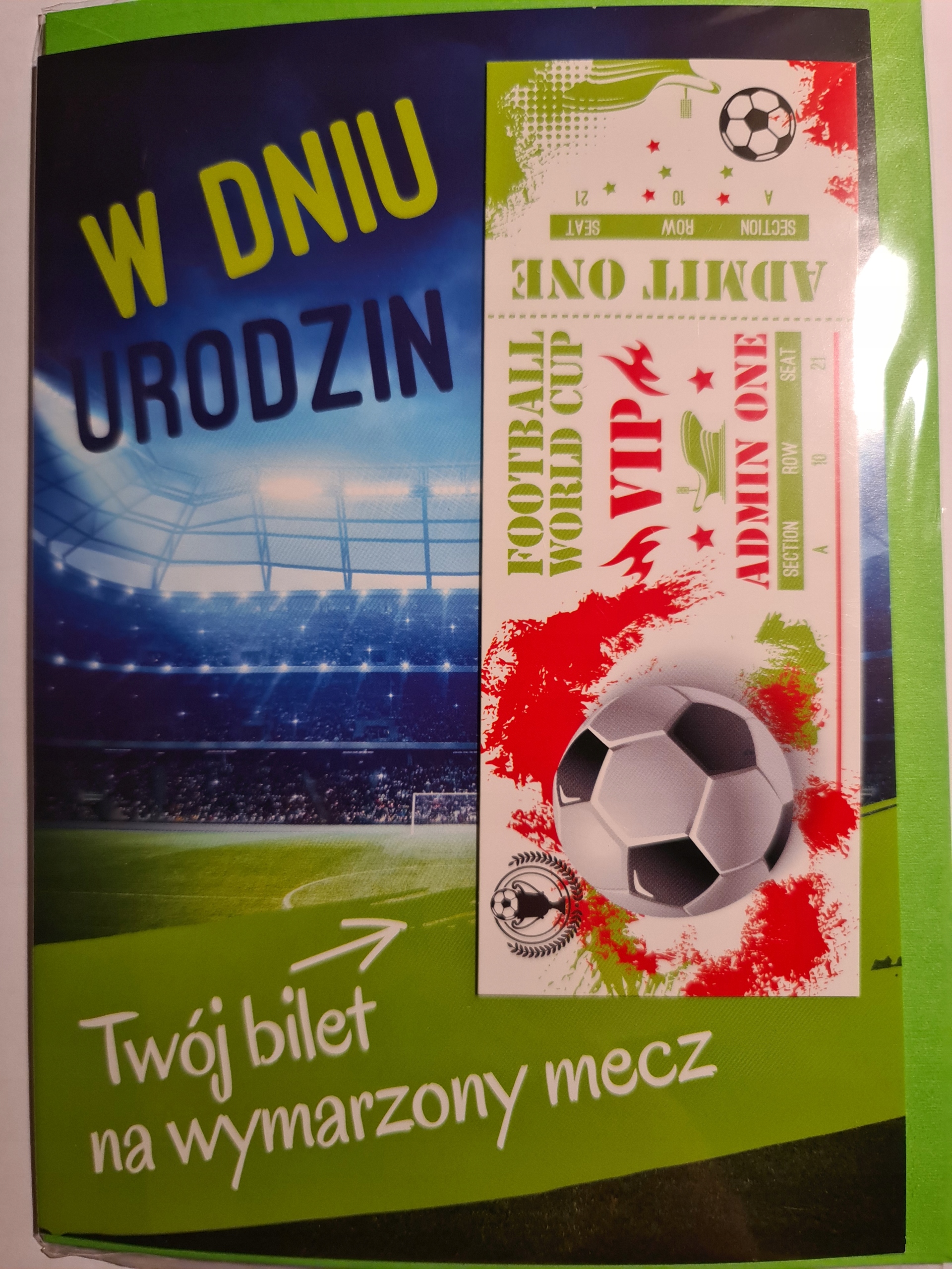 

Kartki urodzinowe karnet urodzinowy z biletem