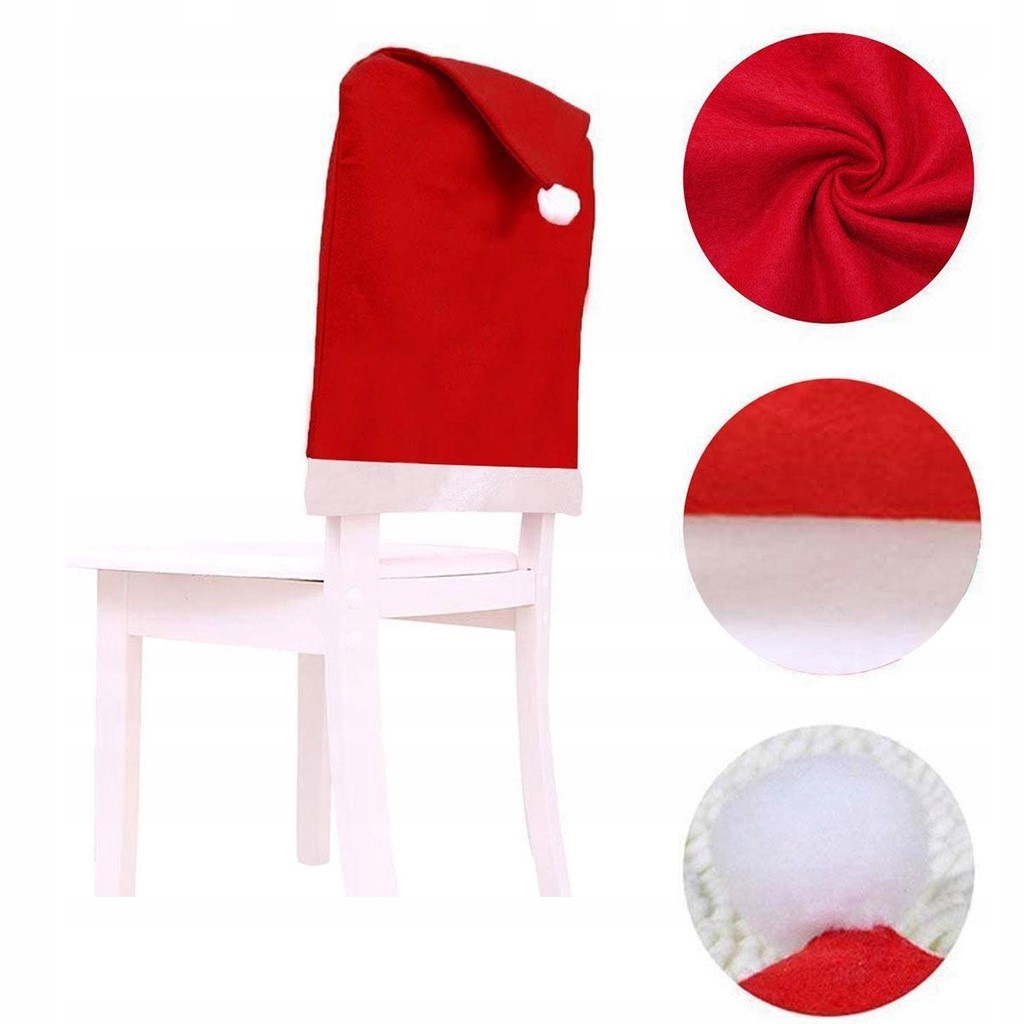 POKROWCE NA KRZESŁA czapka mikołaja ŚWIĘTA OZDOBA Zastosowanie na krzesło