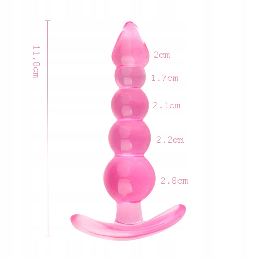 Q-BOMBE Korek Analny Silikonowy Z 5 Kulkami Dla Mężczyzn Kobiet Par Różowy — miniatura 2