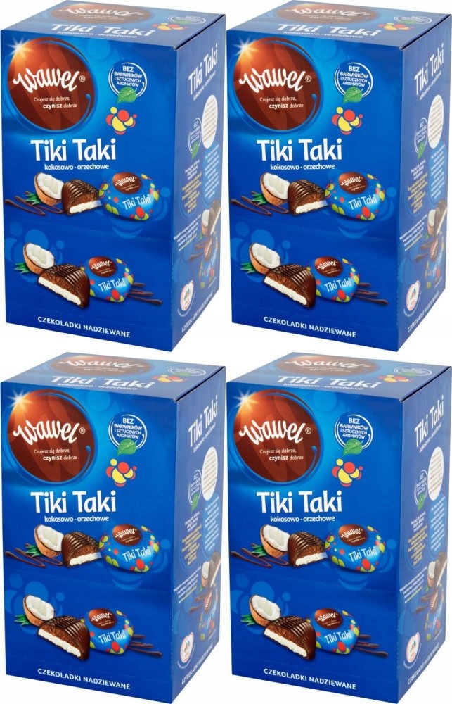 Wawel Tiki Taki kokosowo-orzechowe Czekoladki nadziewane 2,2 kg x4